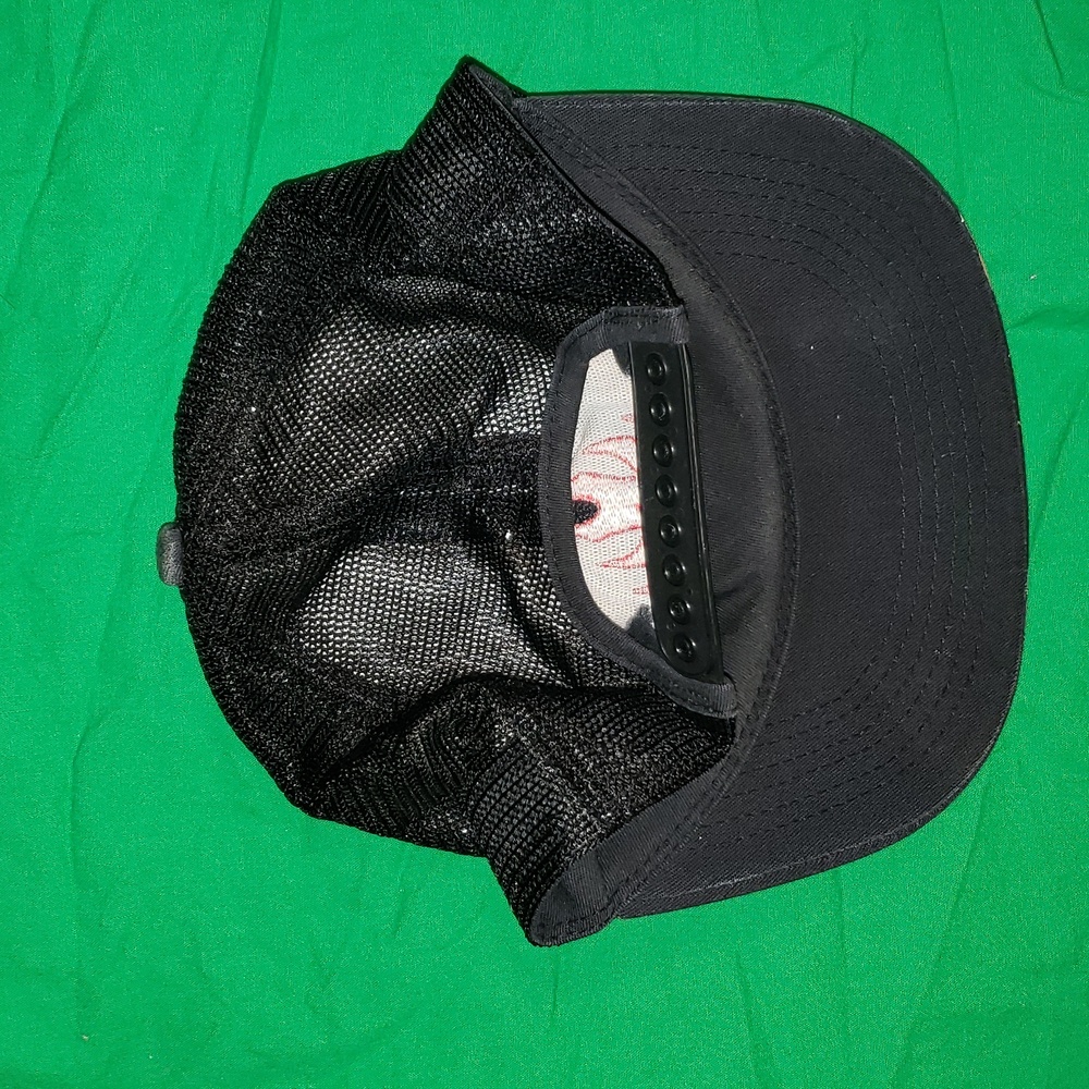 Black Label Late 90s Flame Logo Truck Hat Black - Picture 4 of 5